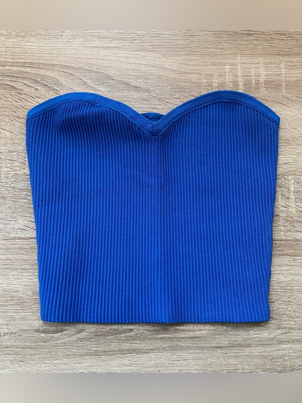 Aritzia Babaton Sculpt Knit Sweetheart Tube Top Blue XS